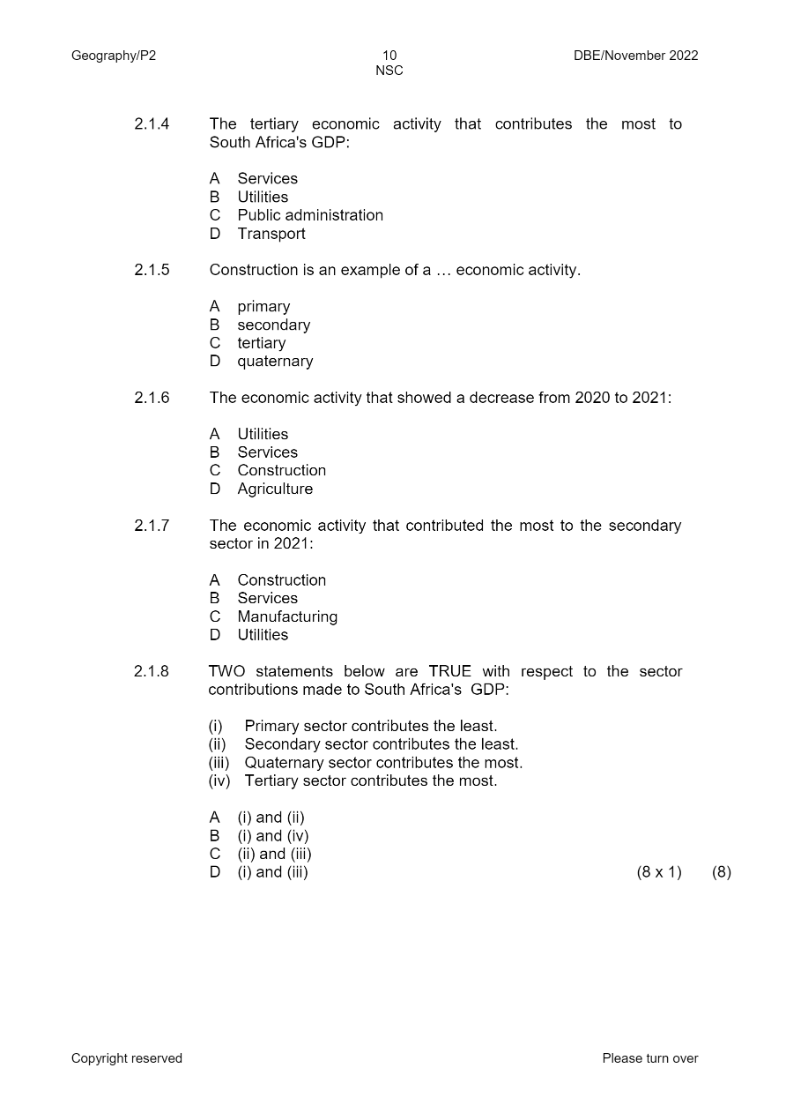 Geography Paper 2 page 10
