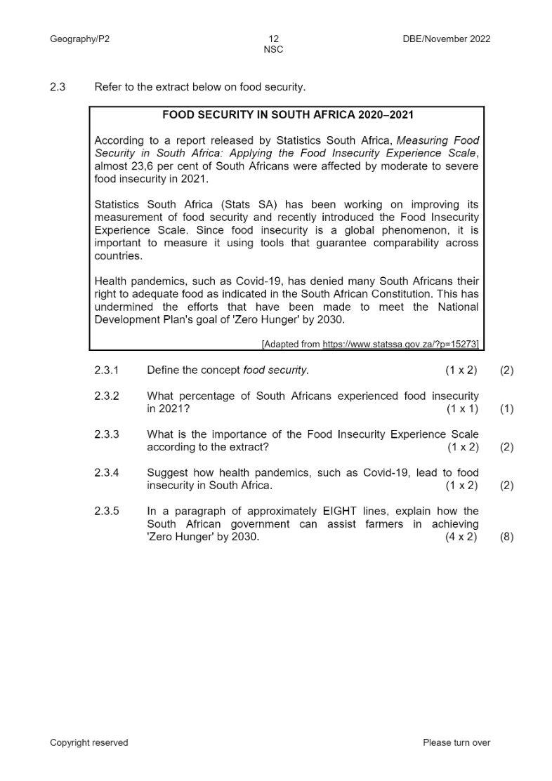 Geography Paper 2 page 12