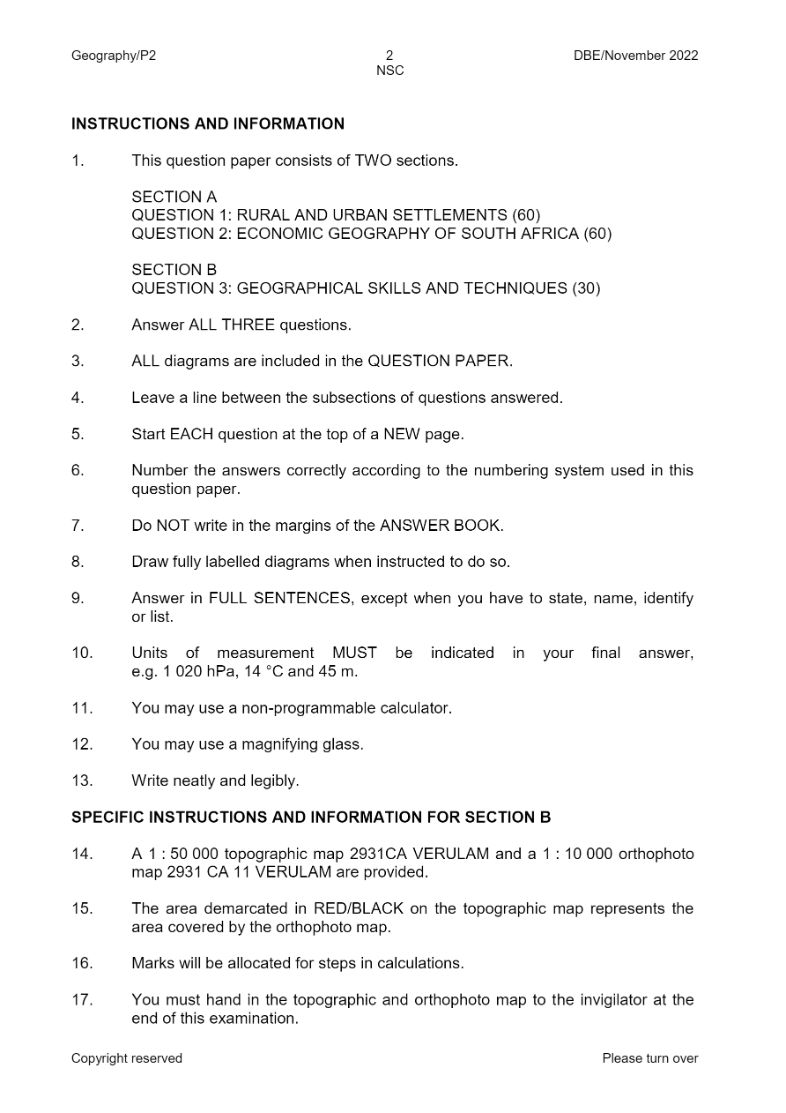 Geography Paper 2 page 2