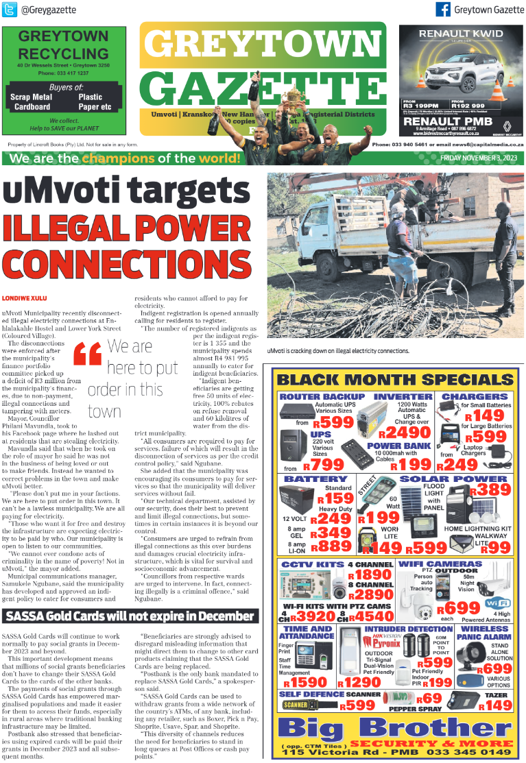 Greytown Gazette 031123 page 1