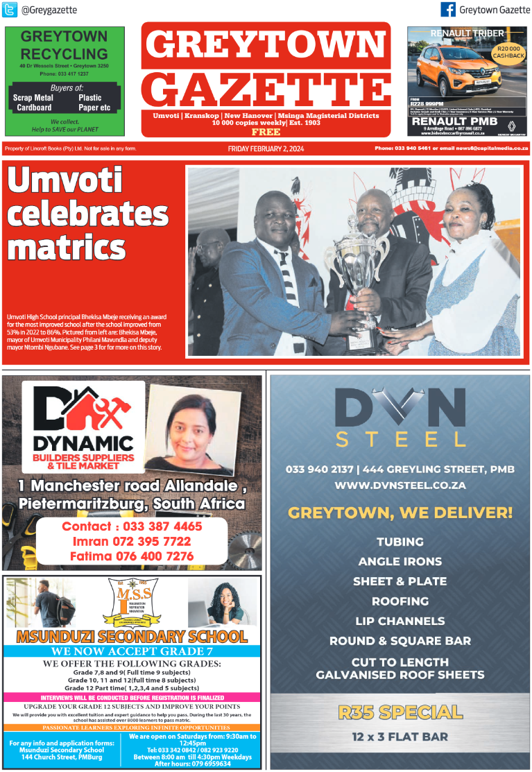 Greytown Gazette 020224 page 1