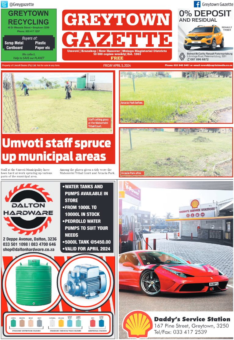 Greytown Gazette 050424 page 1