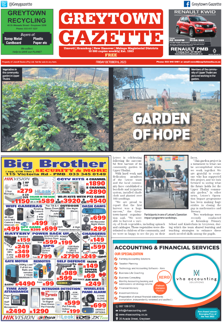 Greytown Gazette 061023 page 1