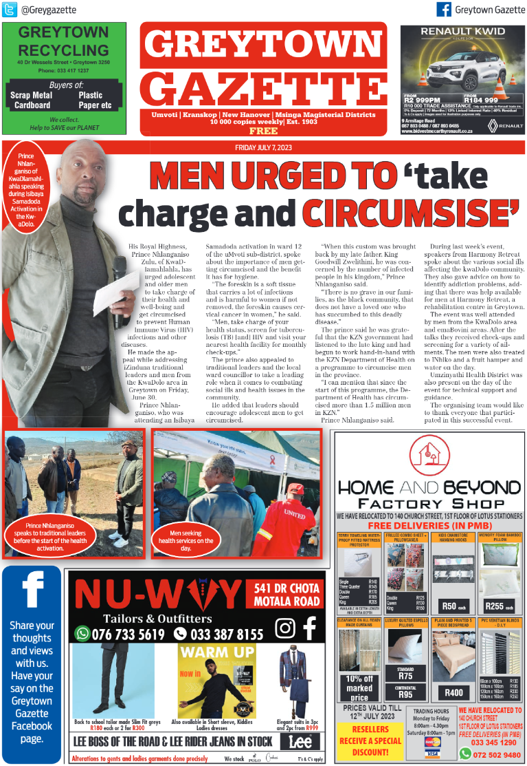 Greytown Gazette 070723 page 1