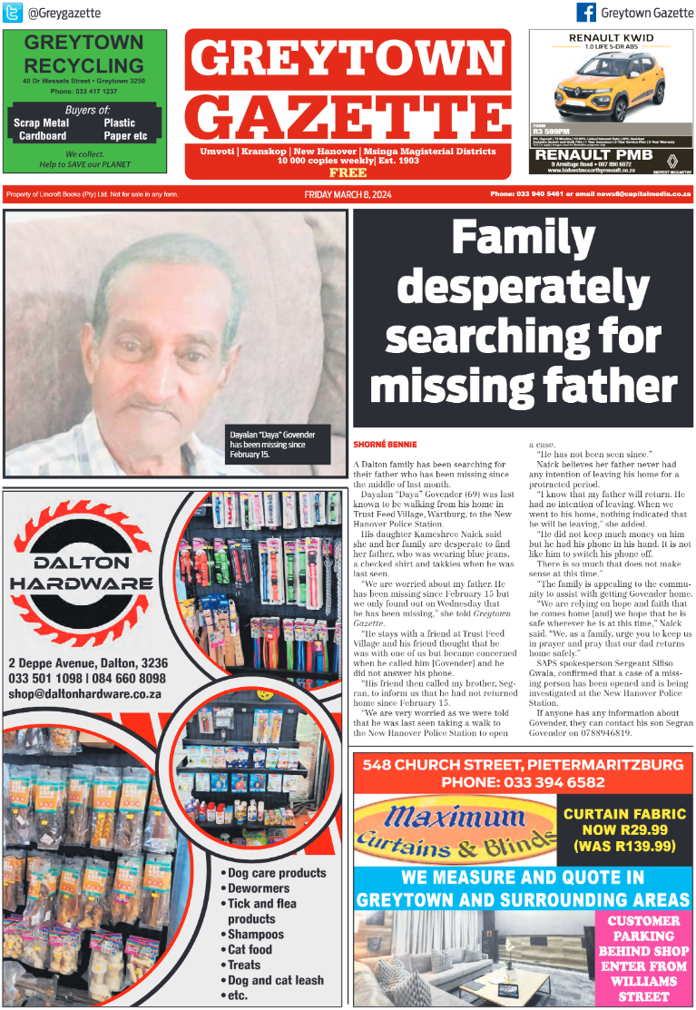 Greytown Gazette 080324 page 1