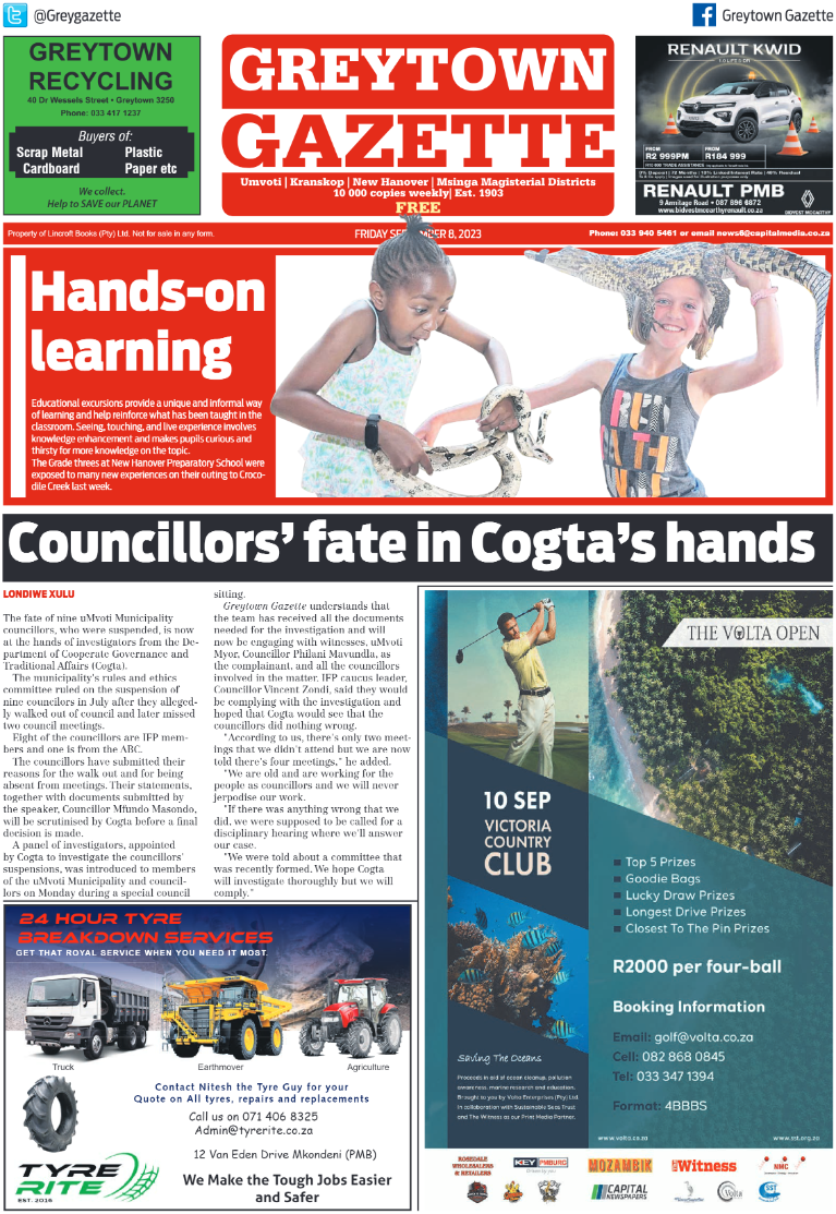 Greytown Gazette 080923 page 1