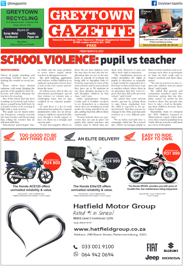 Greytown Gazette 10/03/23 page 1