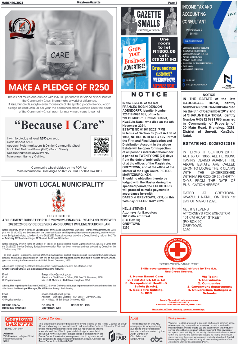 Greytown Gazette 10/03/23 page 7