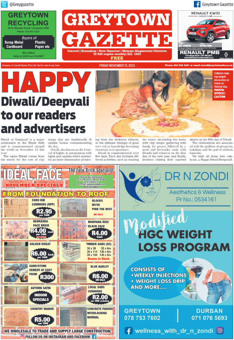 Greytown Gazette 101123 page 1