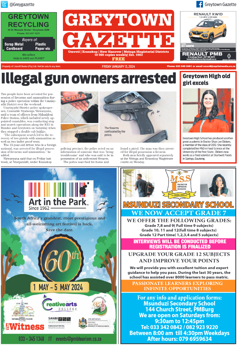 Greytown Gazette 120124 page 1