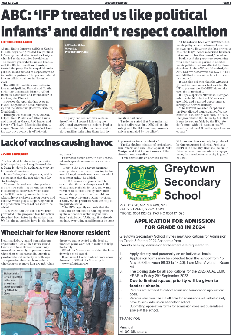 Greytown Gazette 120523 page 3