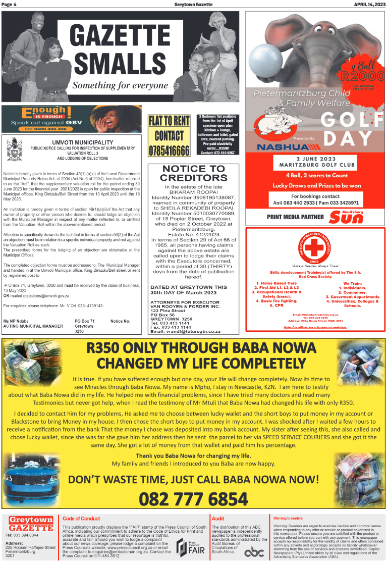 Greytown Gazette 140423 page 4