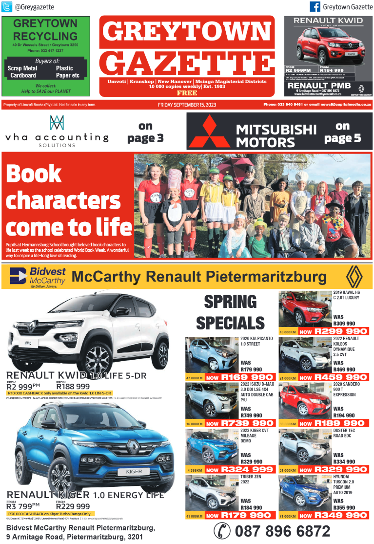 Greytown Gazette 150923 page 1