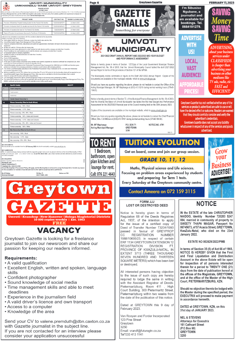 Greytown Gazette 170223 page 5