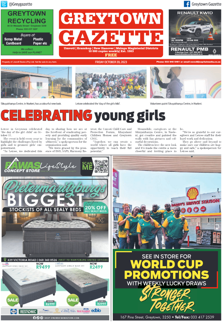 Greytown Gazette 201023 page 1