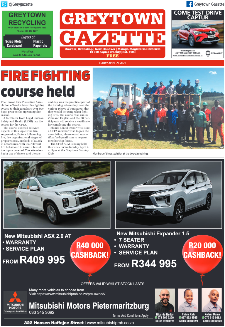 Greytown Gazette 210423 page 1