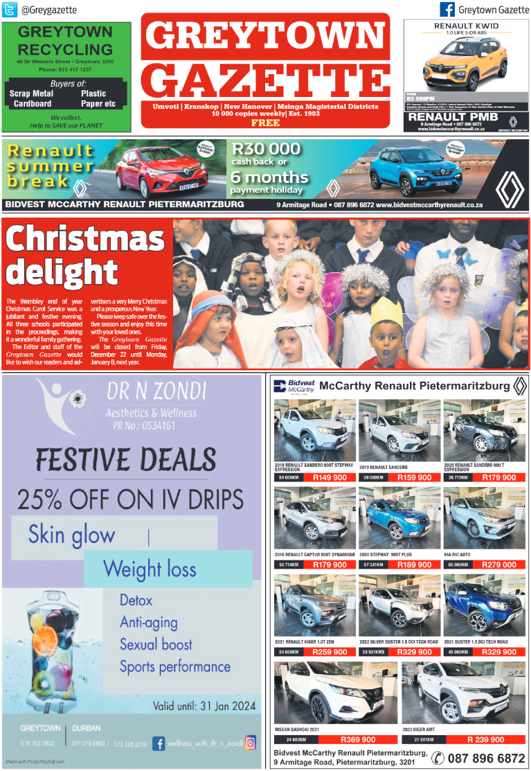 Greytown Gazette 221223 page 1