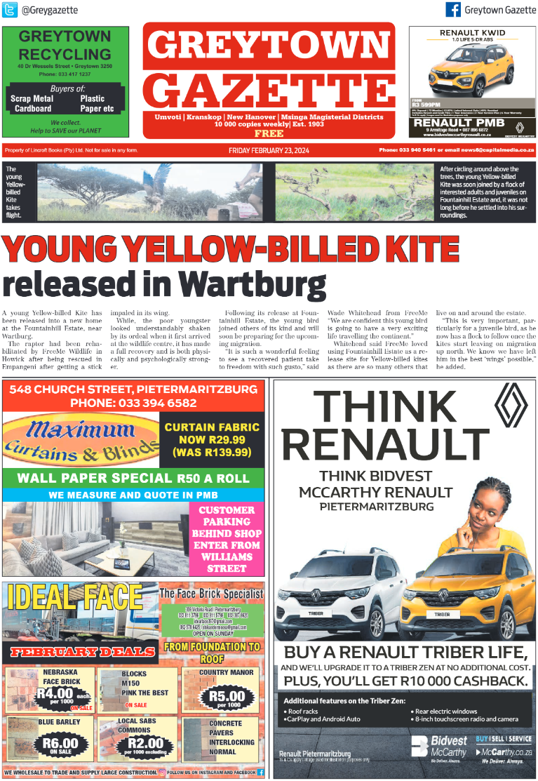 Greytown Gazette 230224 page 1