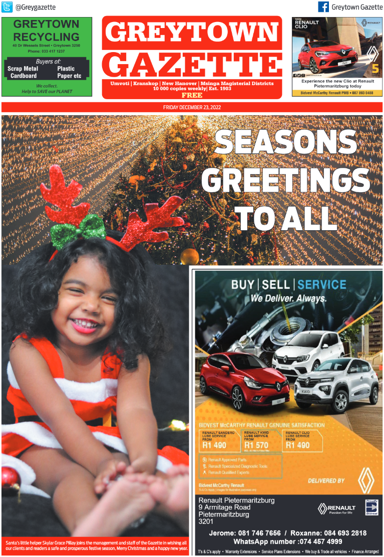 Greytown Gazette 231222 page 1