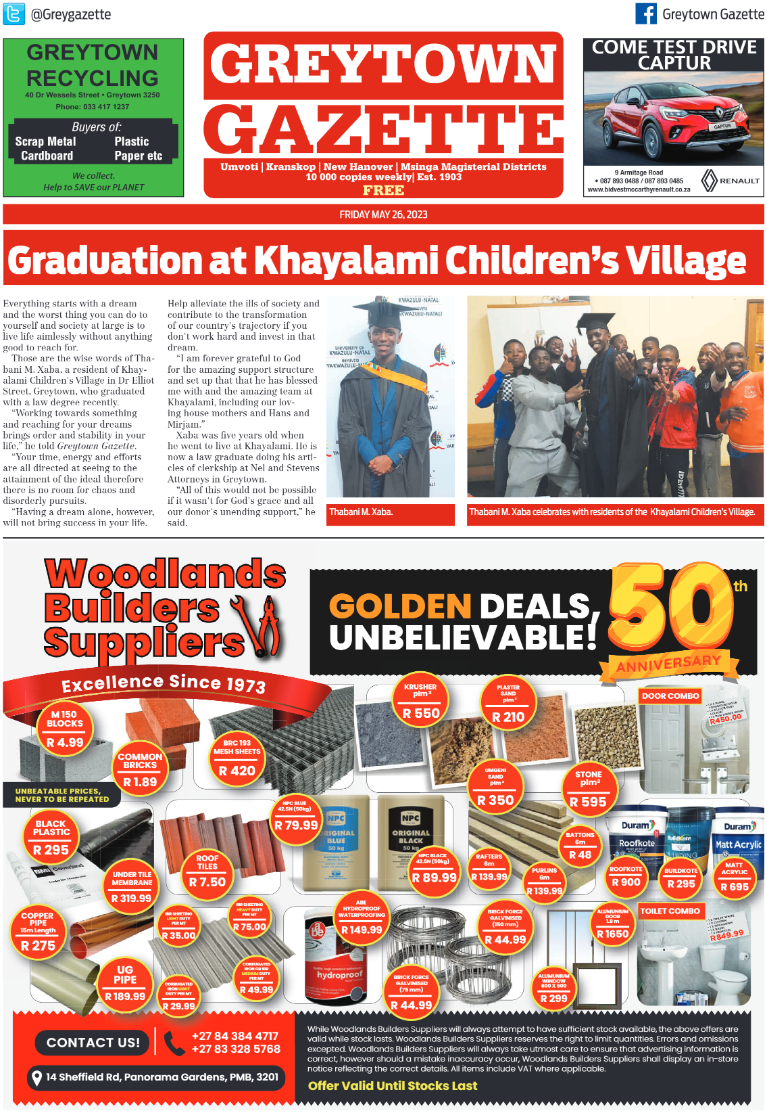 Greytown Gazette 260523 page 1