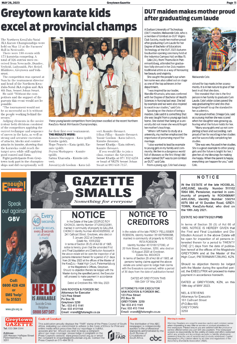 Greytown Gazette 260523 page 11