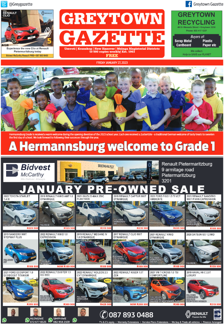 Greytown Gazette 270123 page 1