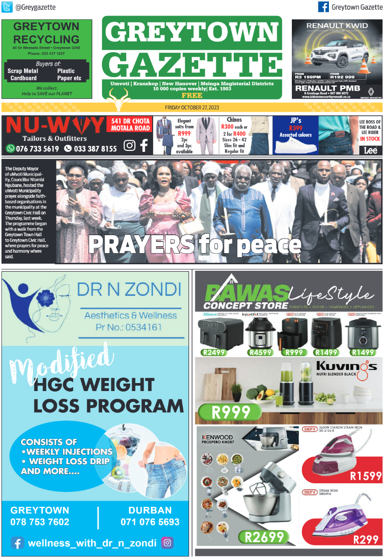 Greytown Gazette 271023 page 1