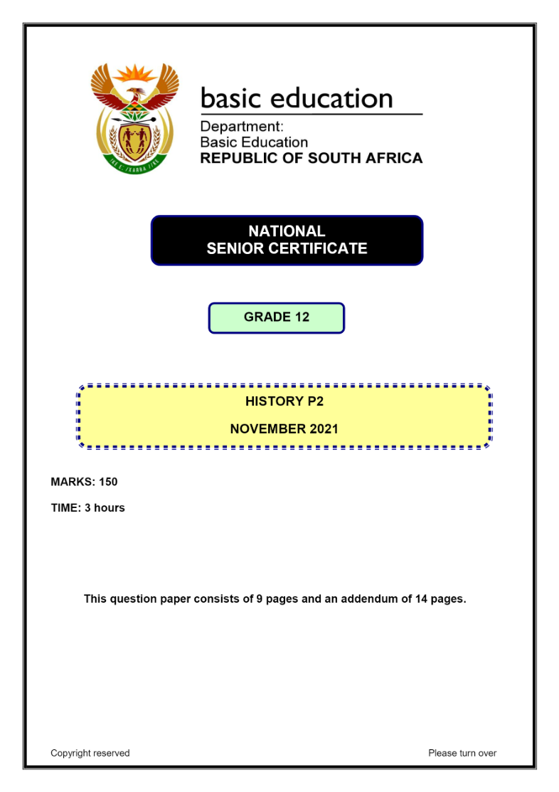 History Paper 2 page 1