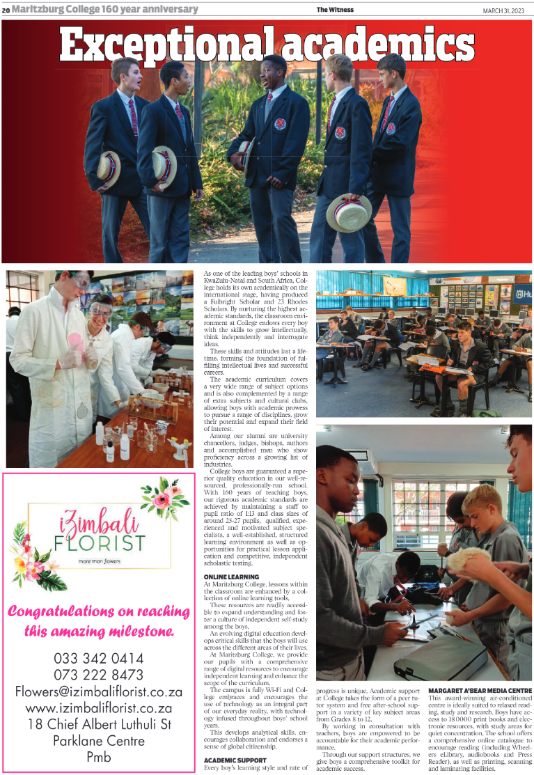 Maritzburg College Supplement 2023 page 20