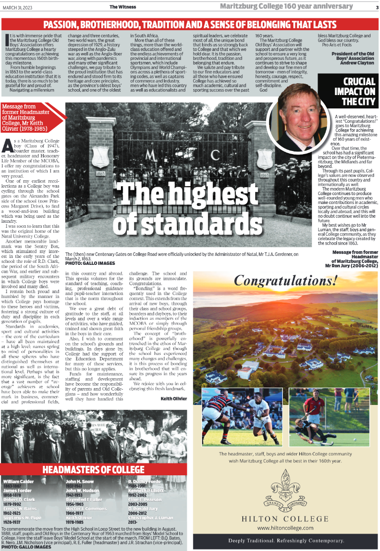 Maritzburg College Supplement 2023 page 3