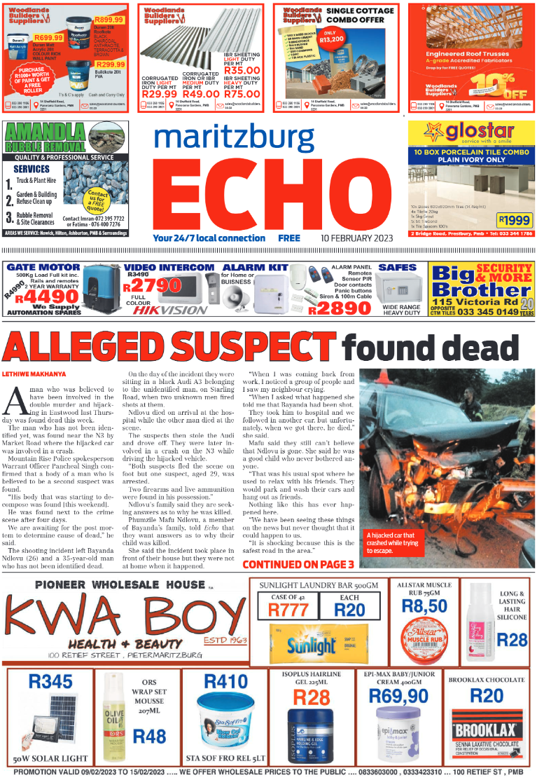 Maritzburg Echo 100223 page 1