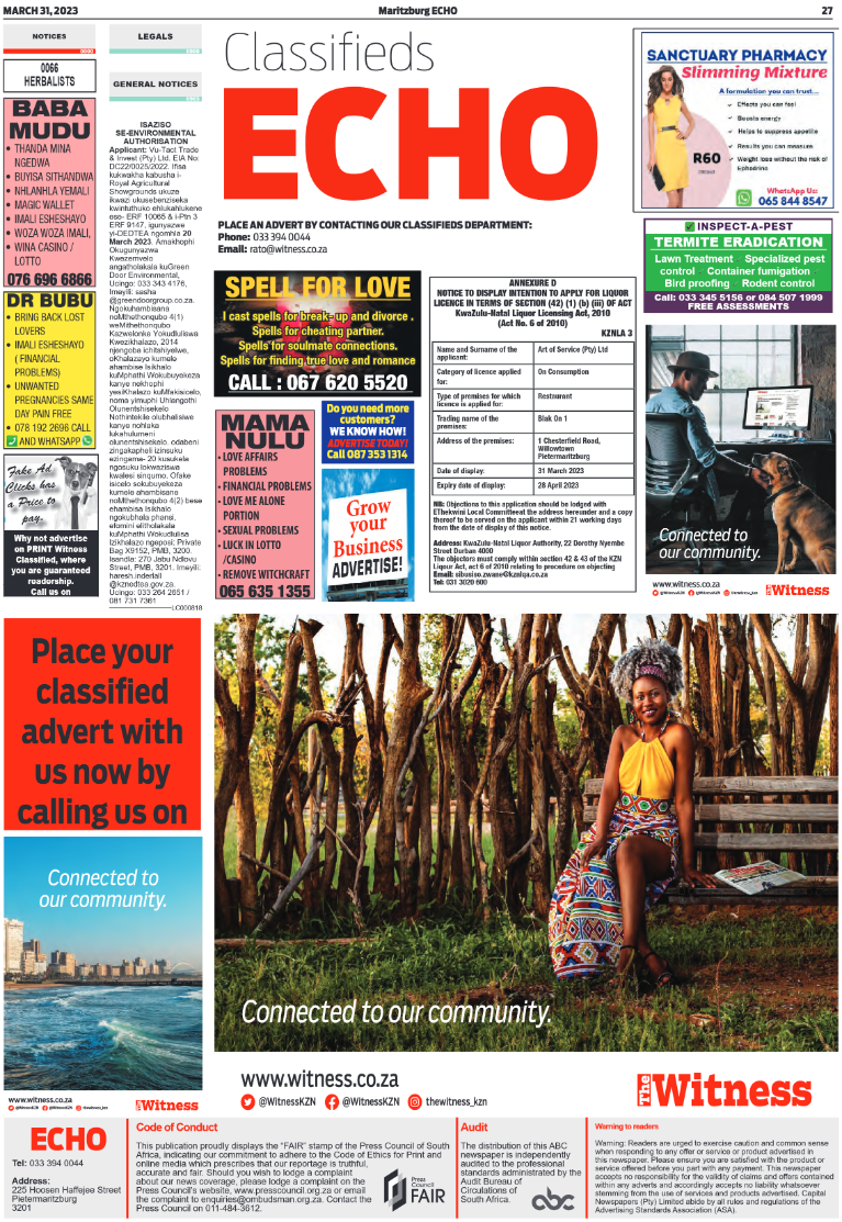 Maritzburg Echo 31.03.23 page 29