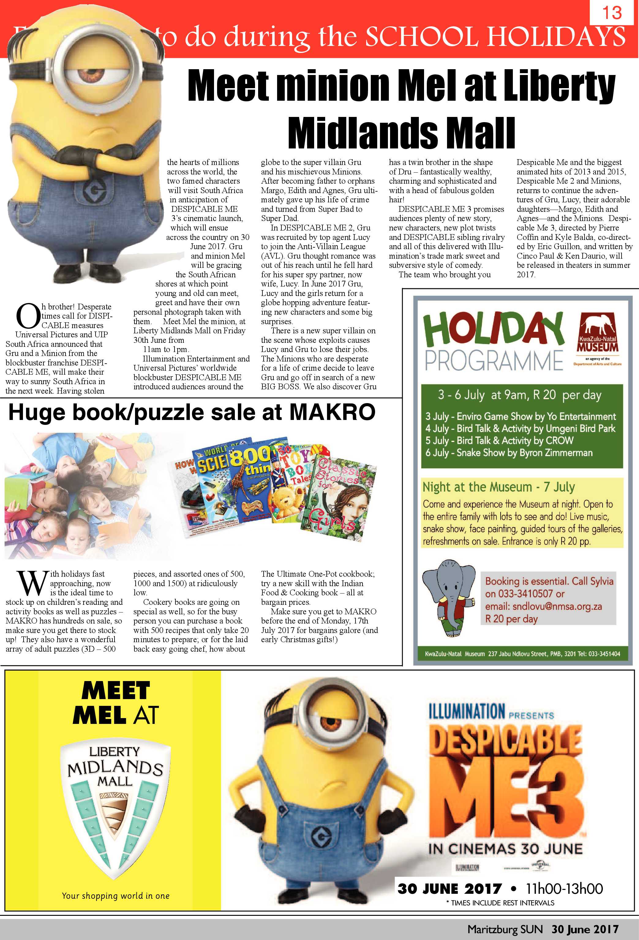 Maritzburg Sun 30-06-2017 page 13