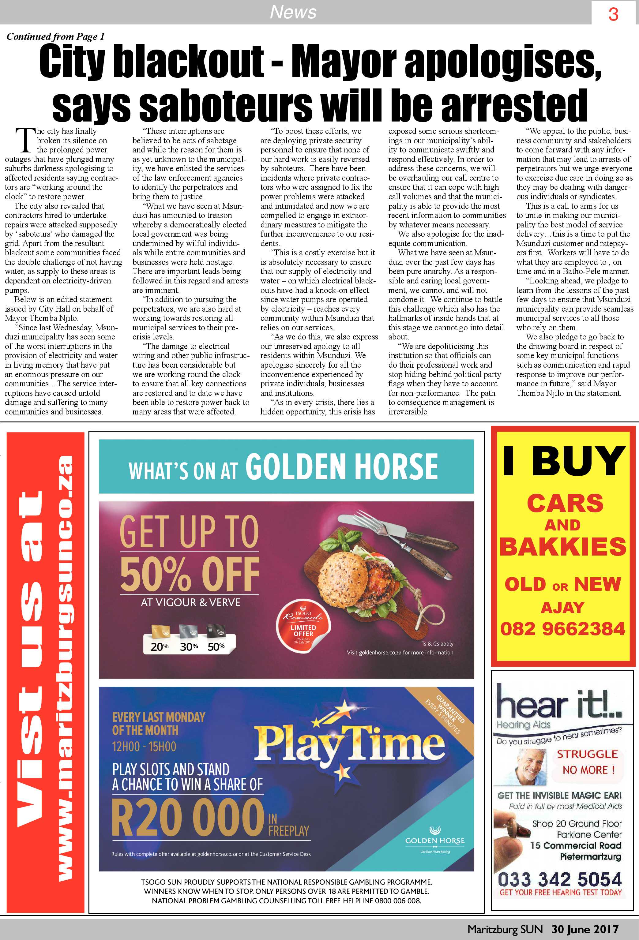 Maritzburg Sun 30-06-2017 page 3