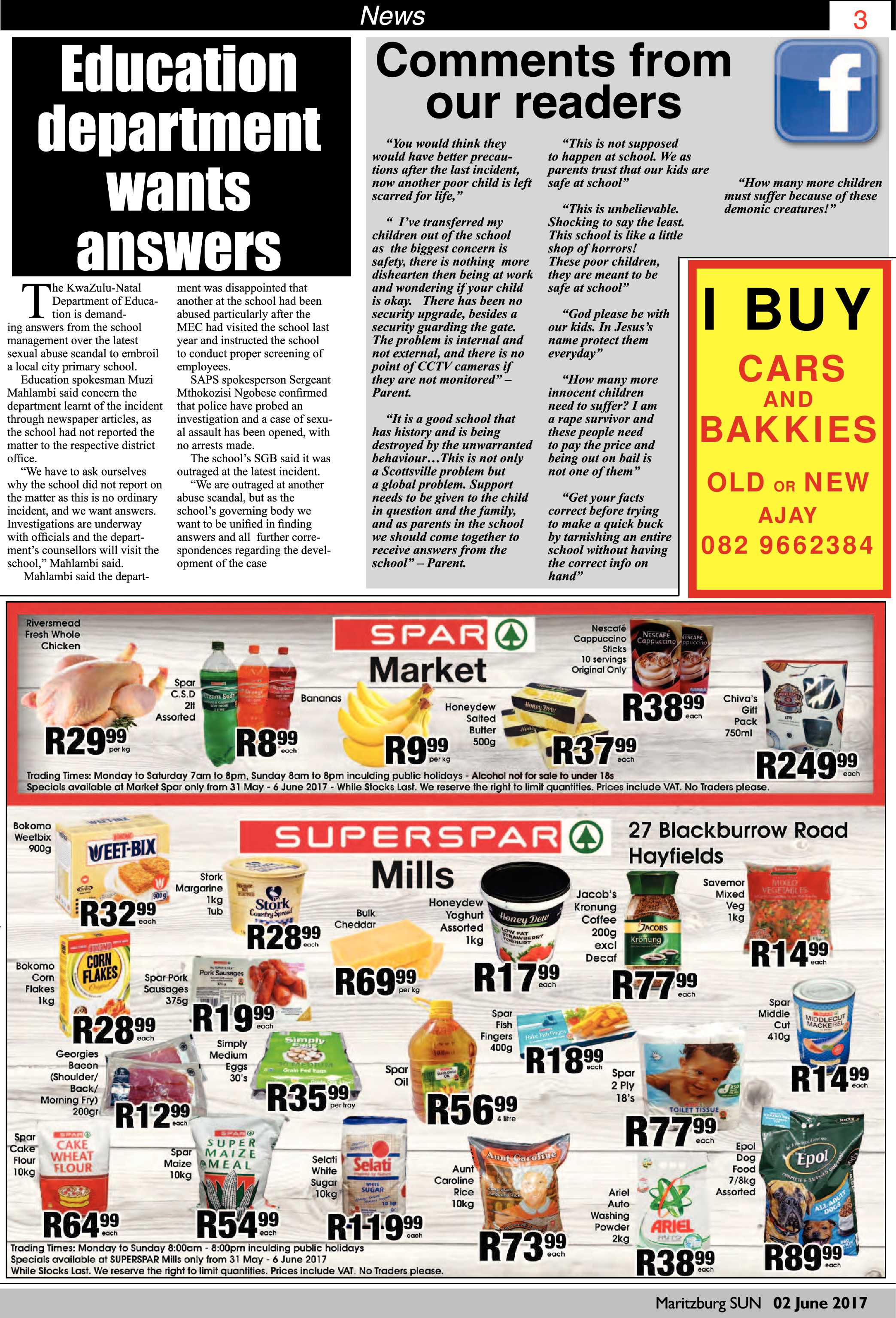 Maritzburg Sun 02-06-2017 page 3