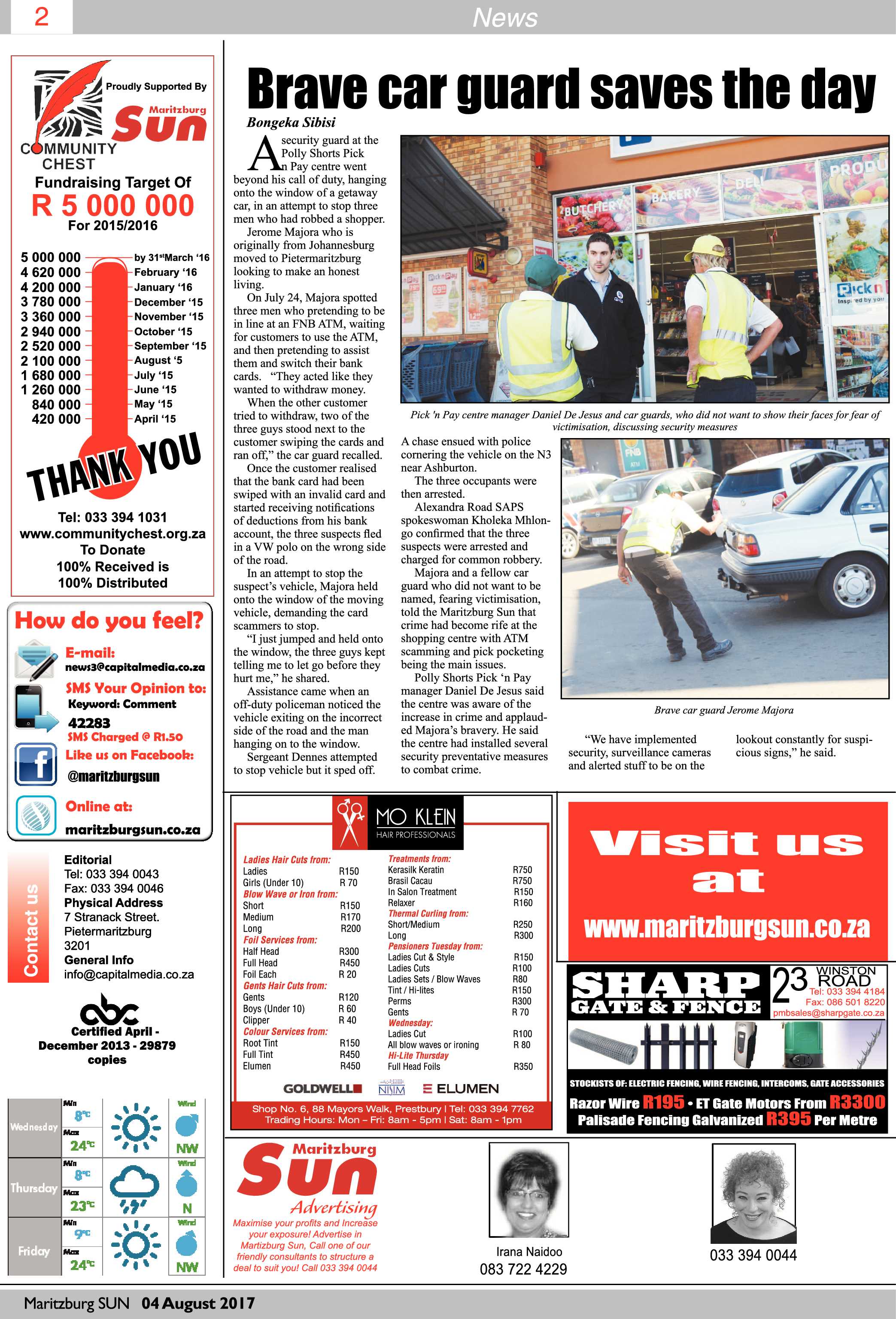 Maritzburg Sun 04-08-2017 page 2