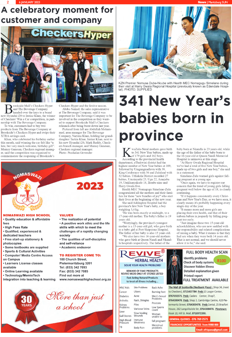 Maritzburg Sun 06.01.23 e-Edition page 2