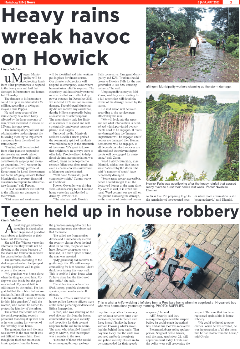 Maritzburg Sun 06.01.23 e-Edition page 3