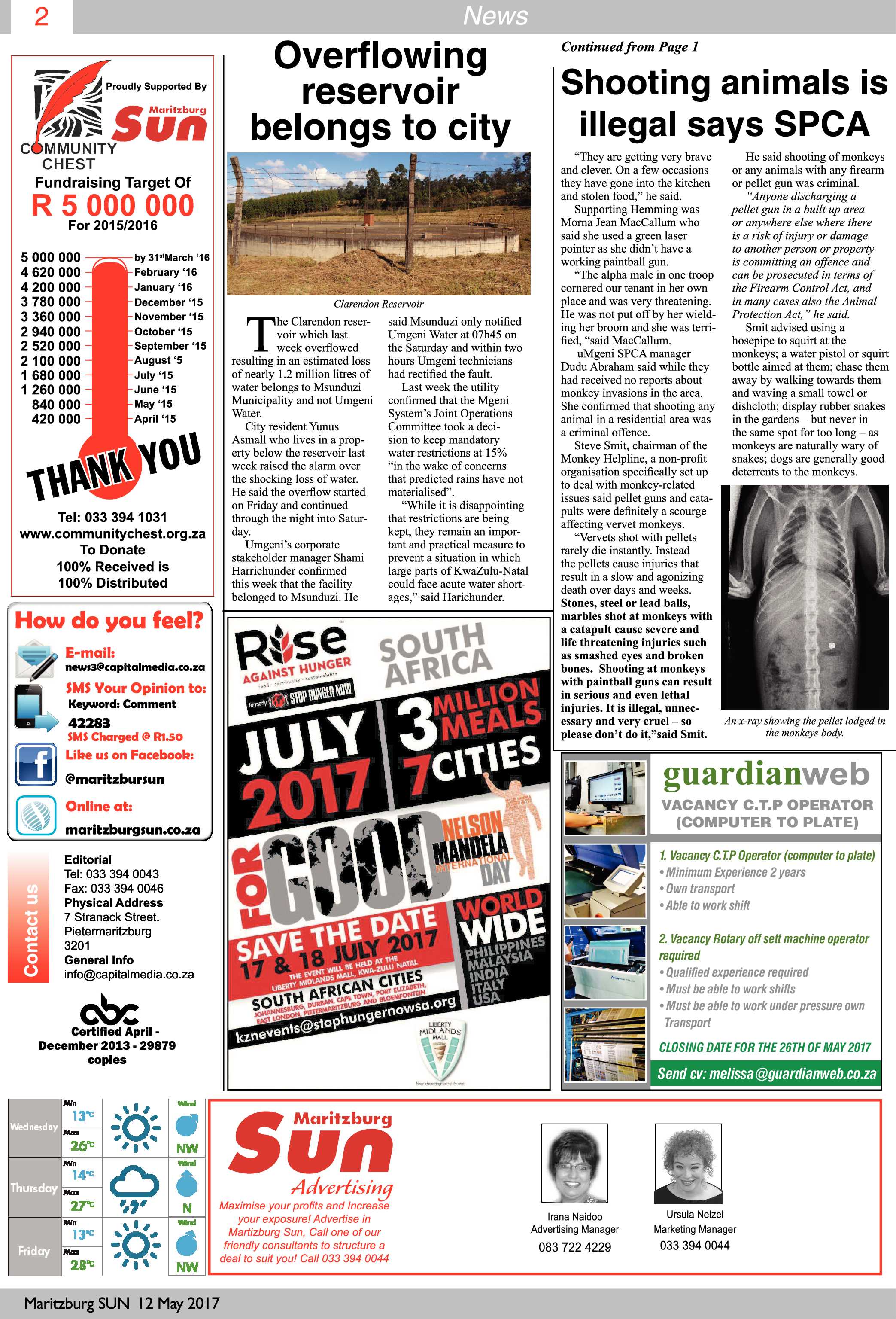 Maritzburg Sun 12-05-2017 page 2