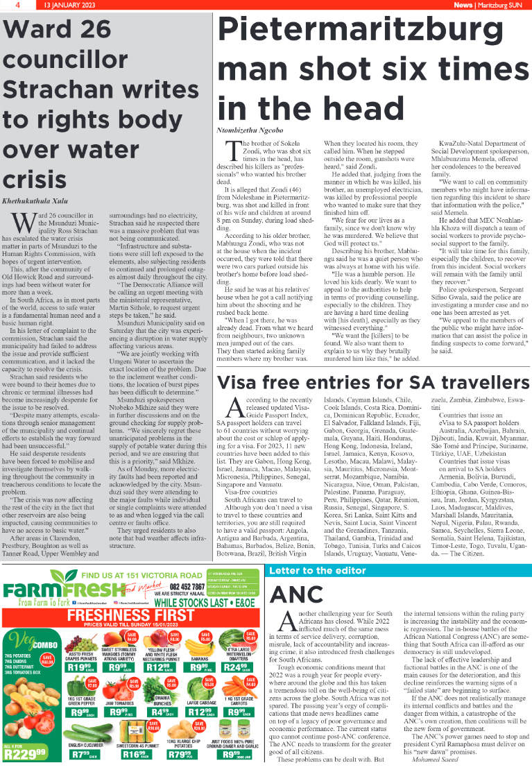 Maritzburg Sun 13.01.23 e-Edition page 4