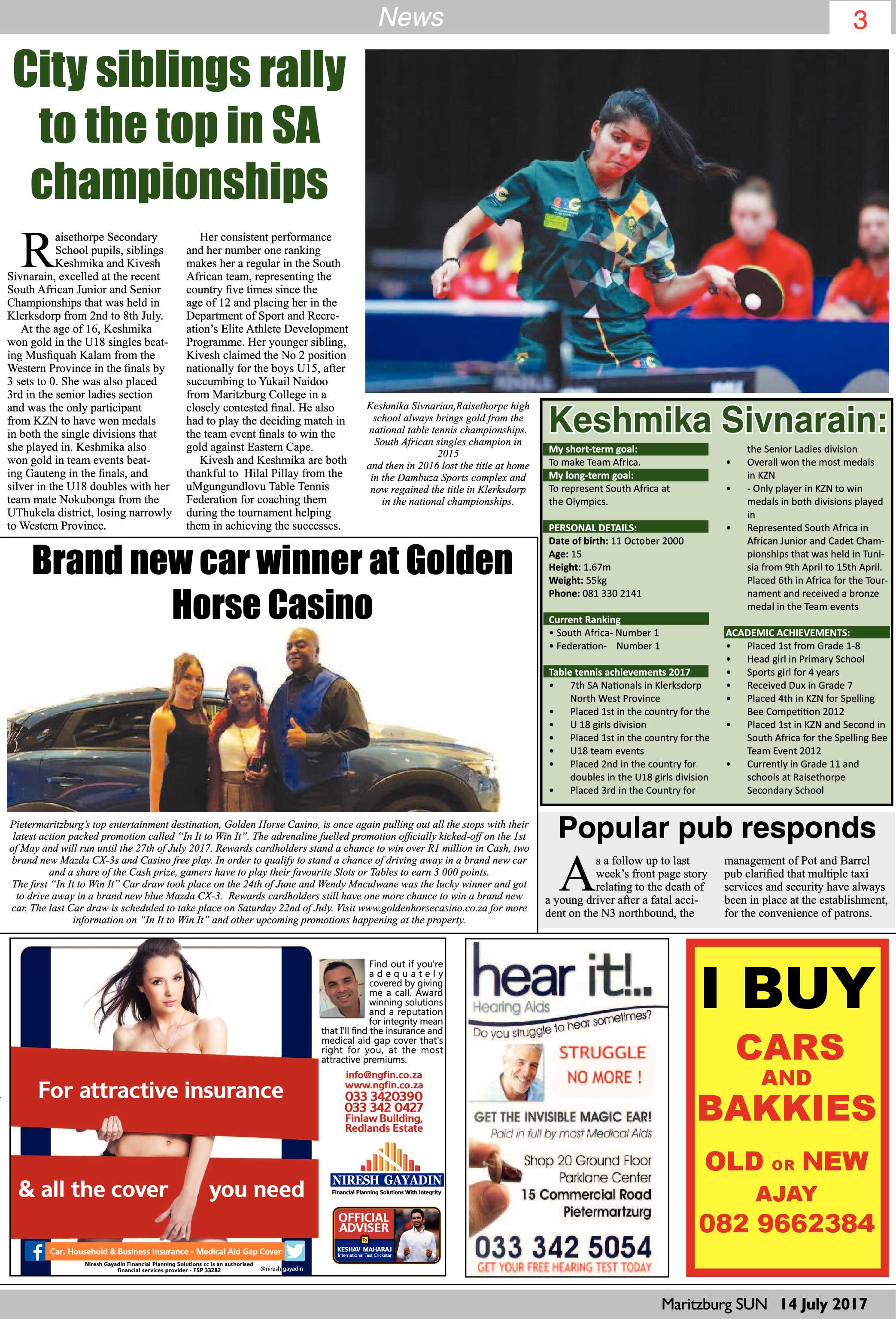 Maritzburg Sun 14-07-2017 page 3