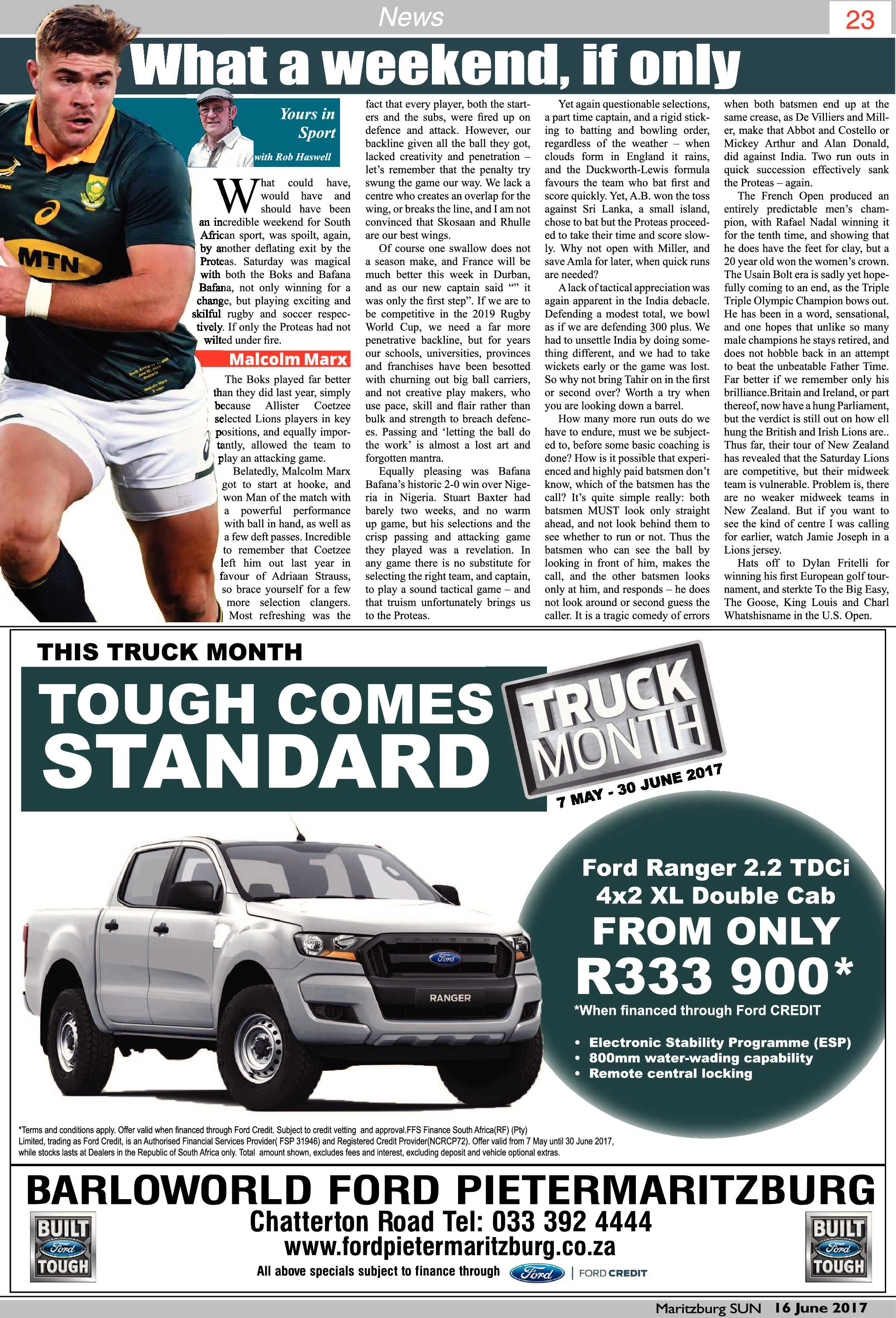Maritzburg Sun 16-06-2017 page 23