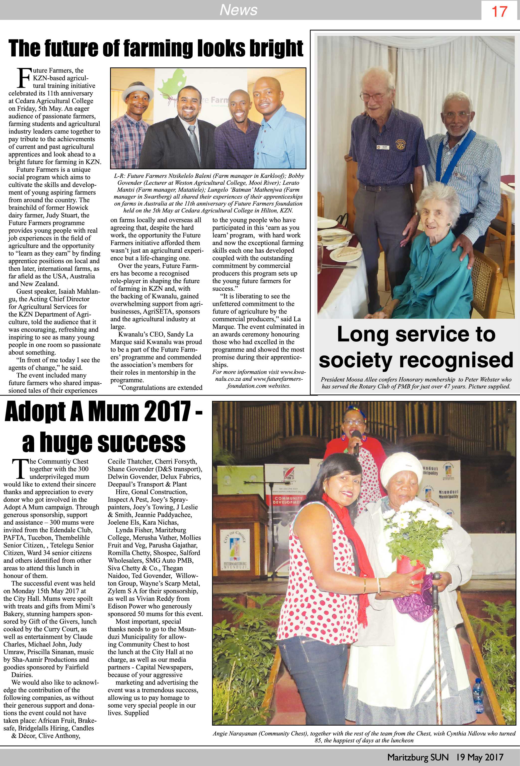 Maritzburg Sun 19-05-2017 page 17