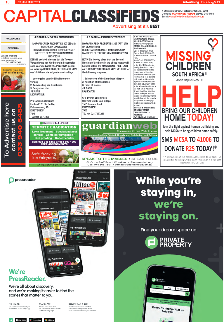 Maritzburg Sun 20.01.23 e-Edition page 10