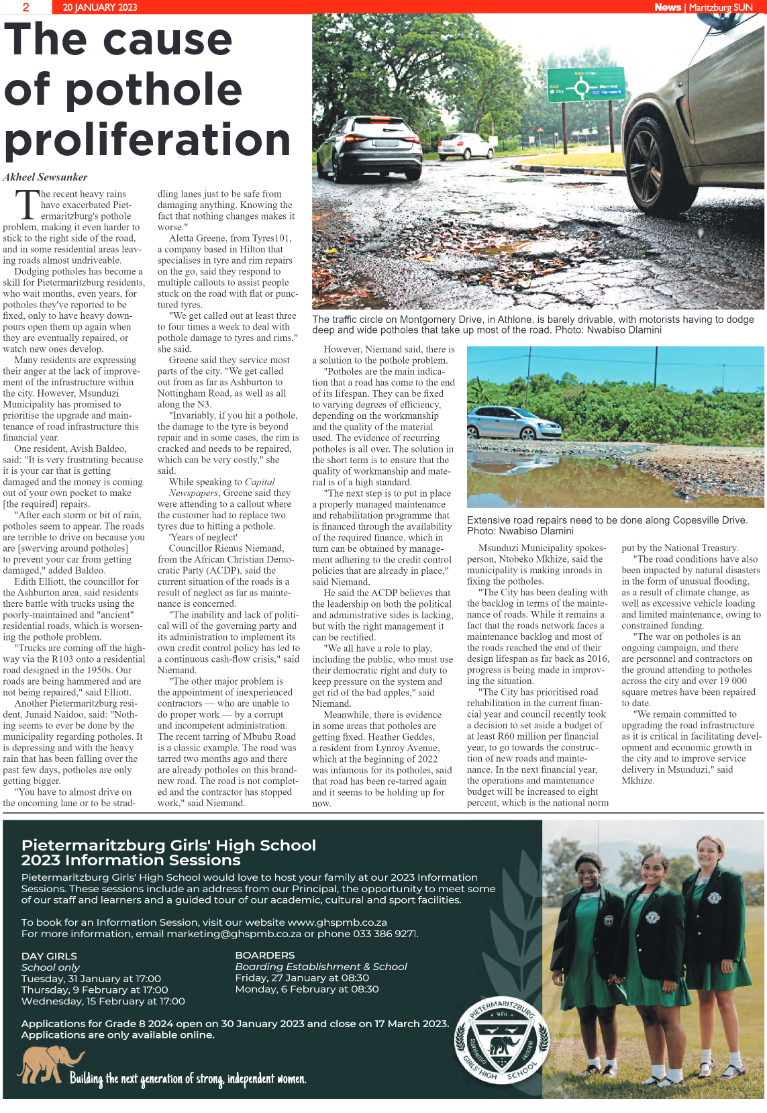 Maritzburg Sun 20.01.23 e-Edition page 2