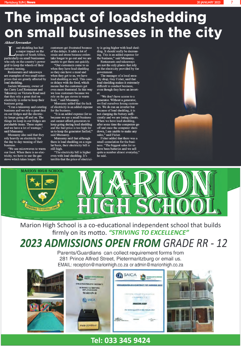 Maritzburg Sun 20.01.23 e-Edition page 7