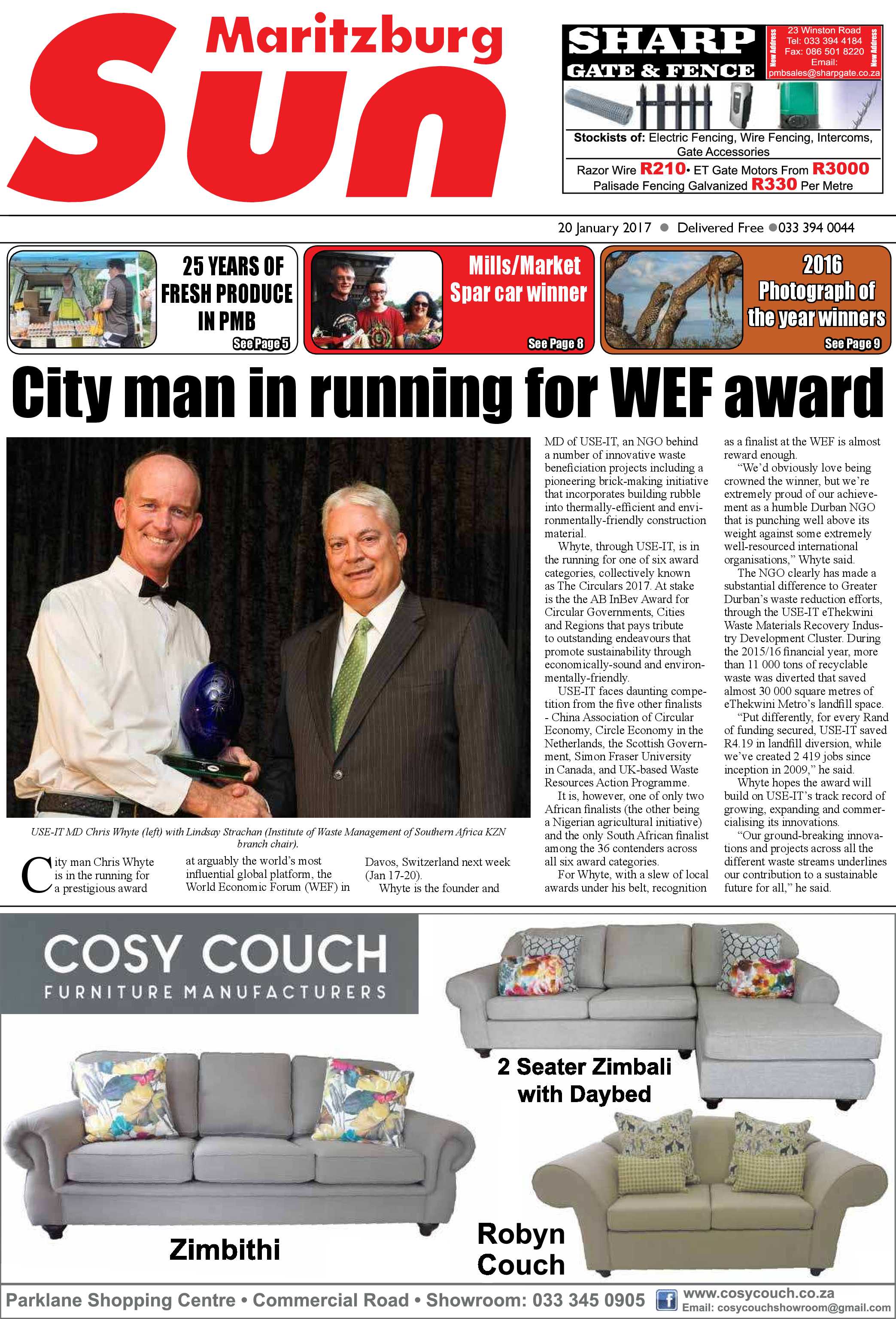 Maritzburg Sun 20-01-2017 page 1