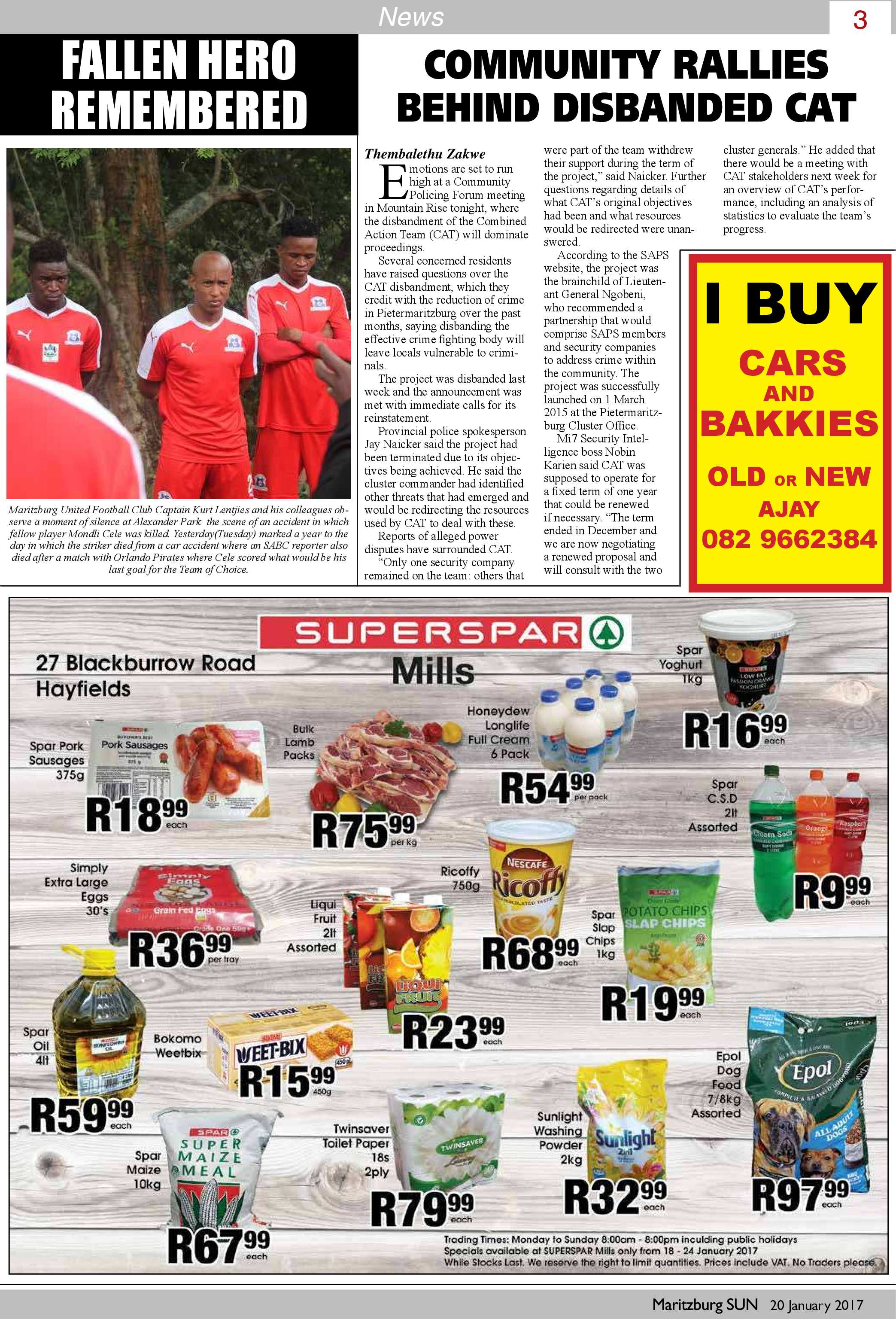 Maritzburg Sun 20-01-2017 page 3