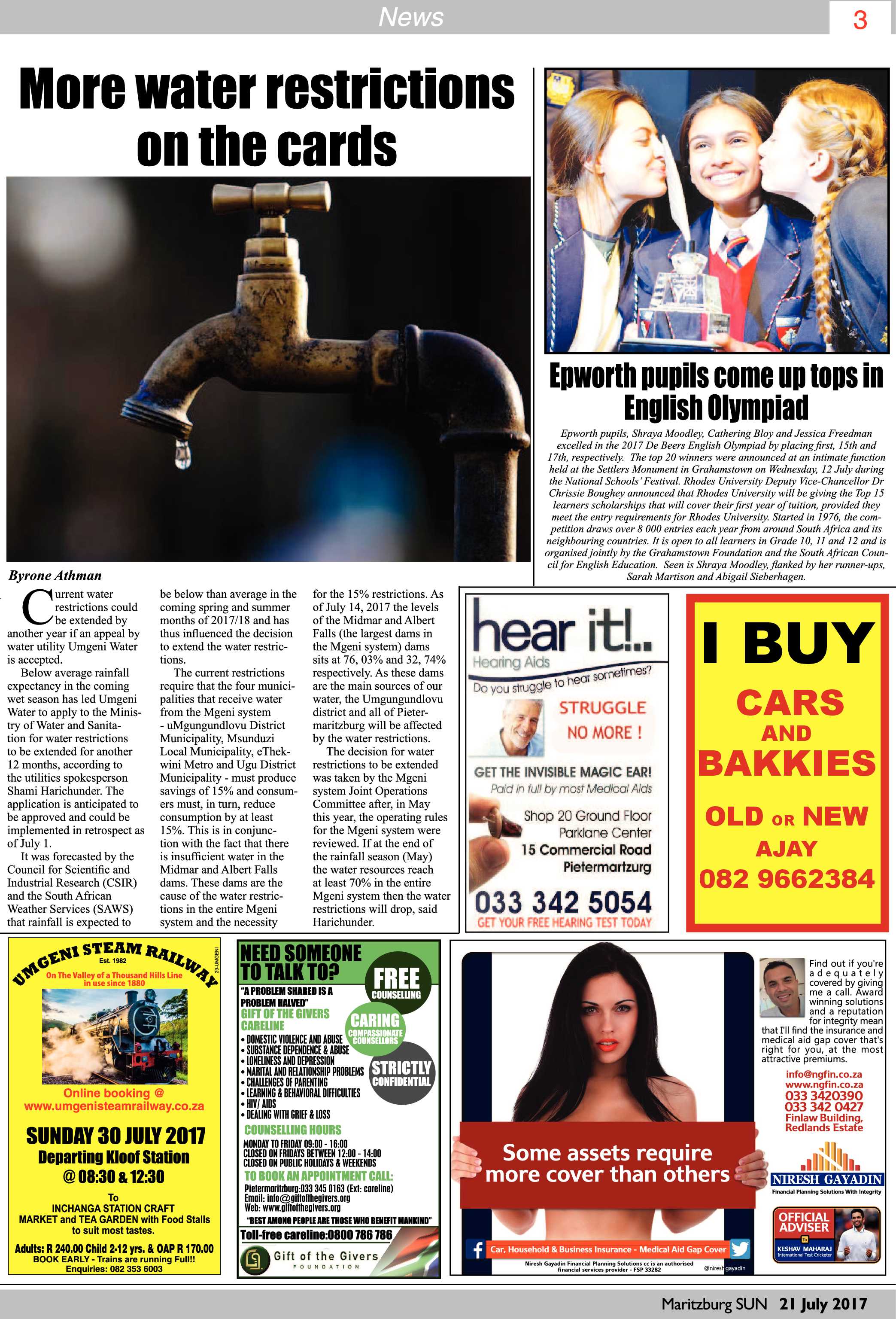 Maritzburg Sun 21-07-2017 page 3