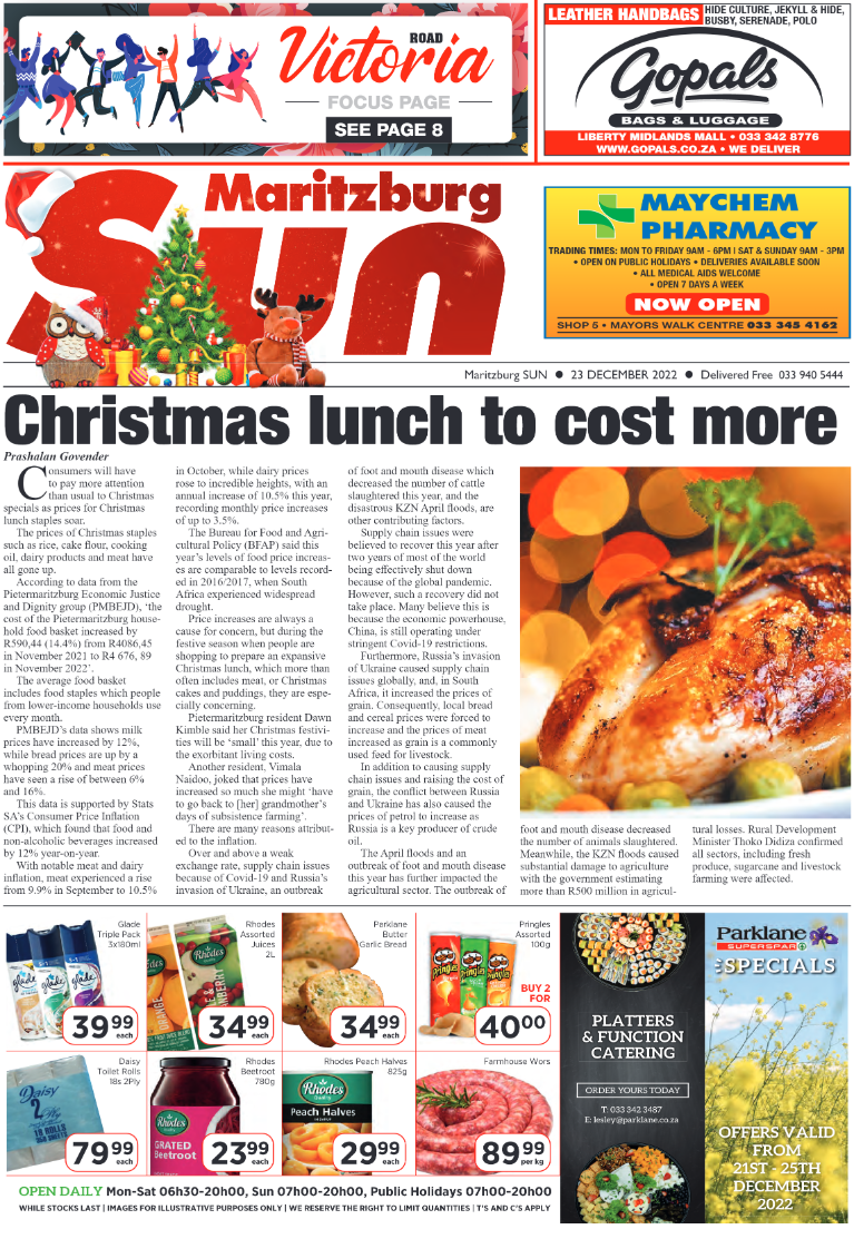 Maritzburg Sun 23.12.22 e-Edition page 1